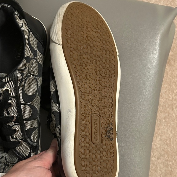Coach Women's Black Barret Q322 Signature Lace Up Causal Sneaker Shoes Size7 1/2 - Picture 5 of 8